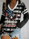 Ladies' Leisure 250Th Anniversary Celebration V-Neck Long Sleeved T-Shirt