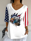 Women'S Independence Day 250Th Anniversary Printed Short Sleeves