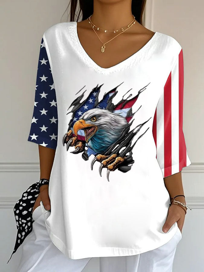 Women'S Independence Day 250Th Anniversary Printed Short Sleeves