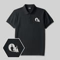 Look the Cat Geek Embroidered Polo Shirt