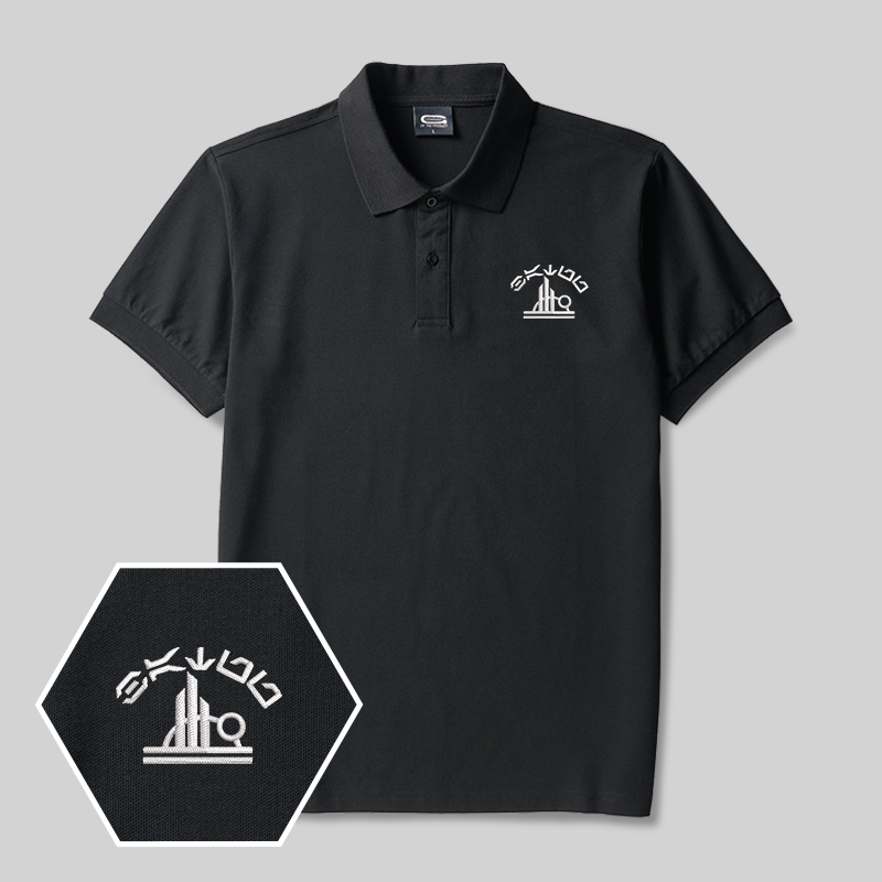 Black Spire Outpost Geek Embroidered Polo Shirt