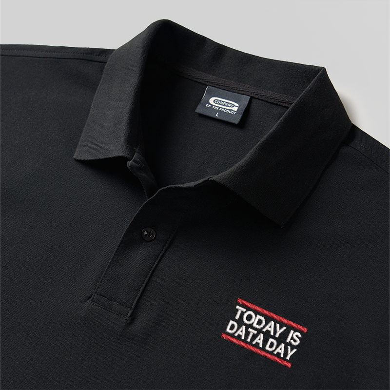 Today Is Data Day Geek Embroidered Polo Shirt