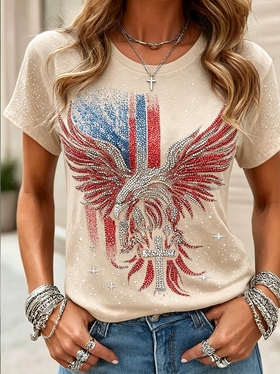 Women's Vintage Faith American Founding 250th Anniversary Short-Sleeved T-Shirt