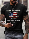 Men'S American Flag Commemorative 250Th Anniversary Classic Pattern Short Sleeve T-Shirt