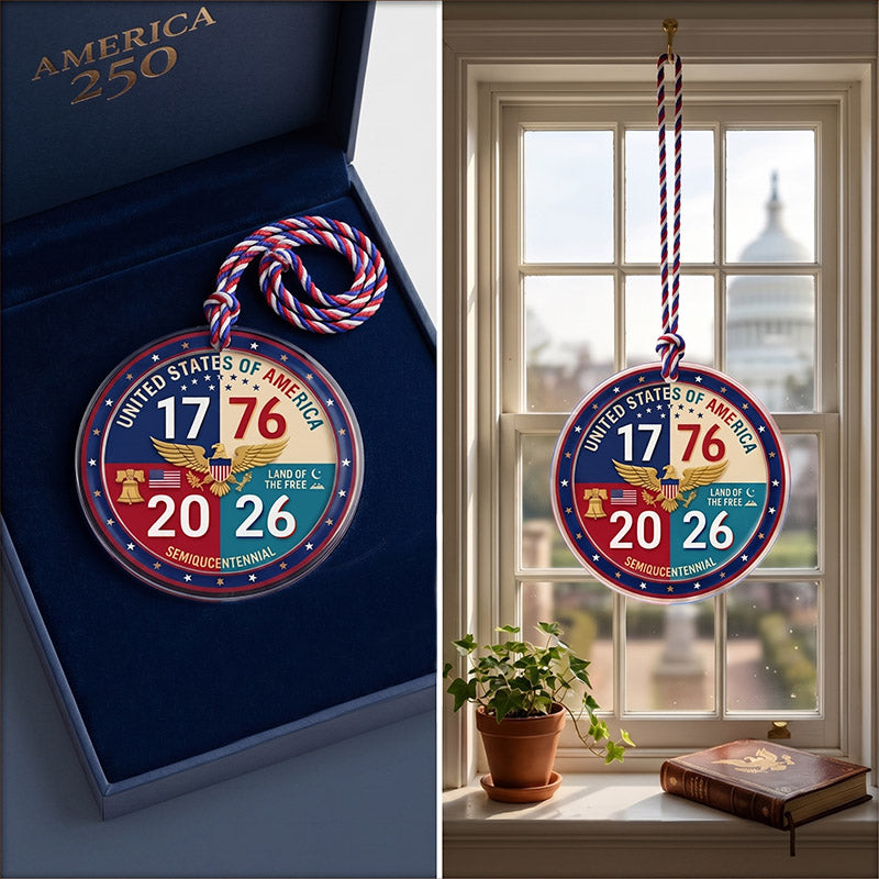"America 250th Anniversary" Acrylic Ornament — 1776–2026 Patriotic Theme