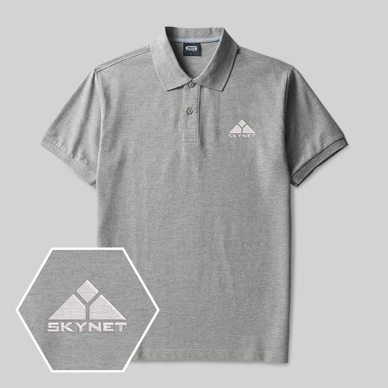 Geek Skynet Embroidered Polo Shirt