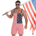 American Flag Overalls – Unisex Patriotic Denim Romper