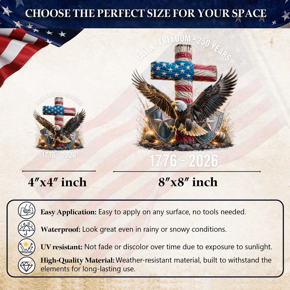 🔥 LIMITED TIME OFFER – 250th Anniversary Faith Freedom Patriotic Decal