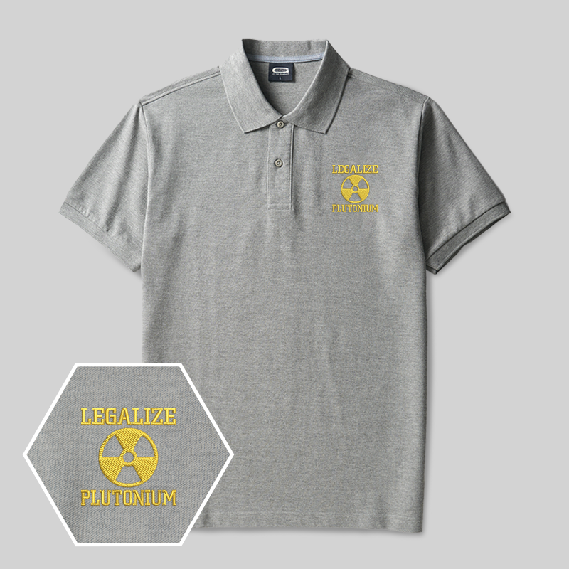 Legalize Plutonium Geek Embroidered Polo Shirt