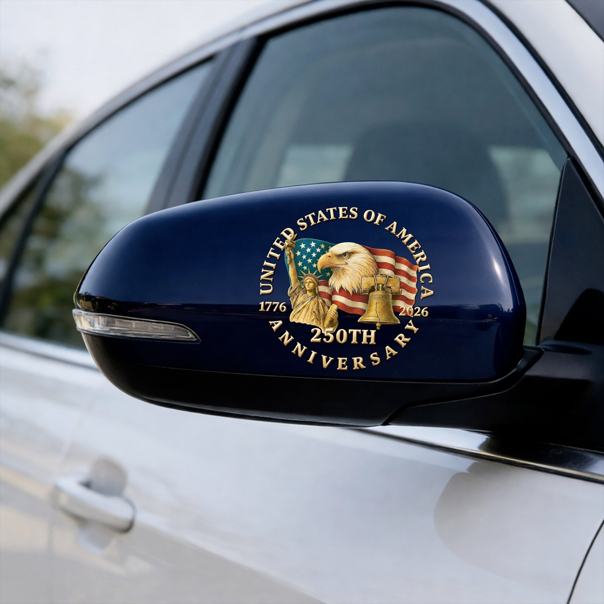 USA Flag Eagle Liberty Bell 250th Anniversary Decal 1776-2026 Patriotic Sticker