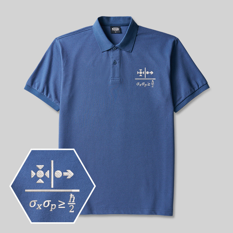 Uncertainty Principle Geek Embroidered Polo Shirt