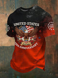 Men'S 250Th Anniversary Celebration Printed T-Shirt For American Independence Day