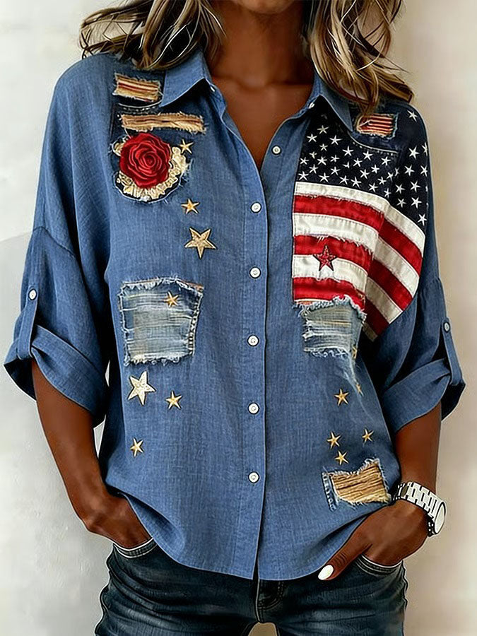 Women'S Independence Day 250Th Anniversary Printed Shirt