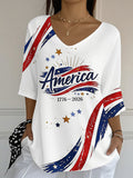Women'S Independence Day 250Th Anniversary Printed Short Sleeves