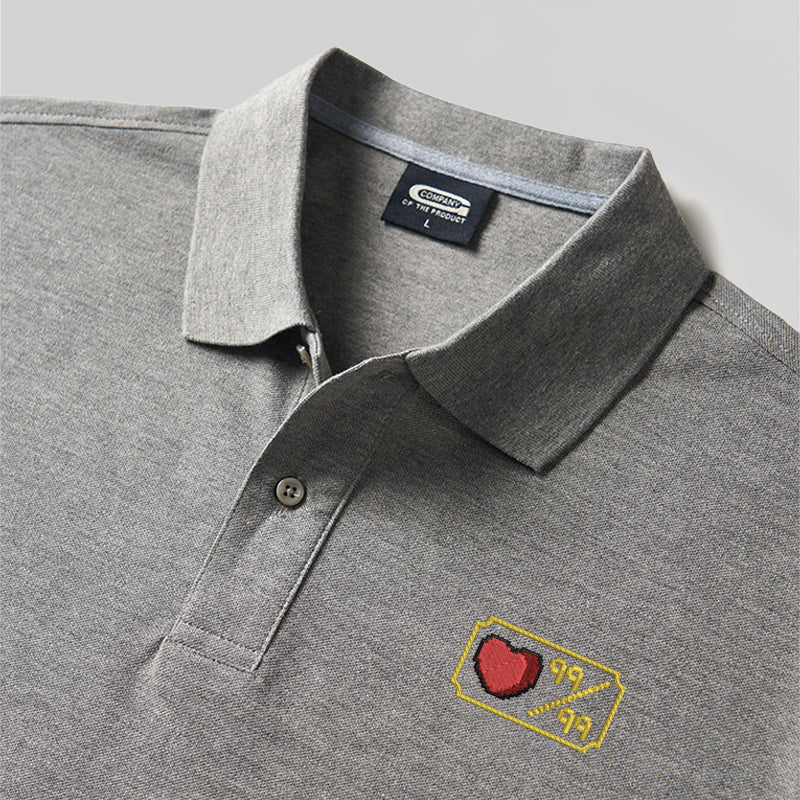 Personalized Pixel Skill 4 Geek Embroidered Polo Shirt