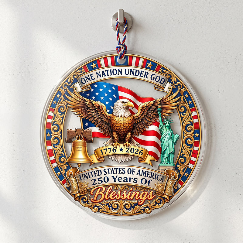 "America 250th Anniversary" Acrylic Ornament — 1776–2026 Patriotic Theme