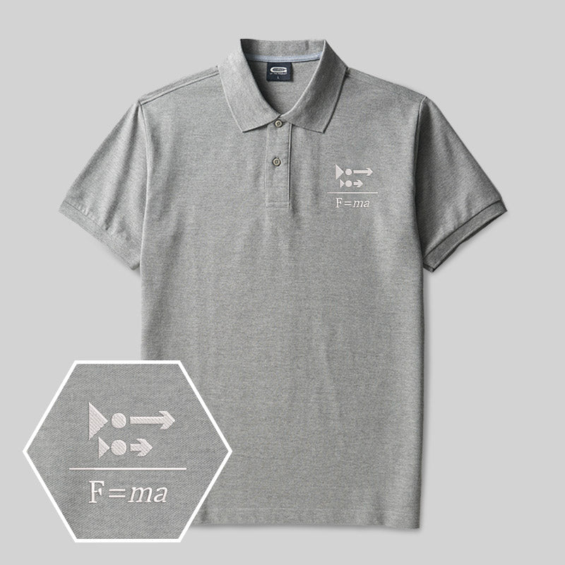 Newton’s Push Geek Embroidered Polo Shirt