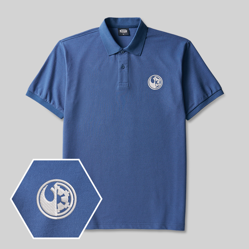 Galactic Badge Geek Embroidered Polo Shirt