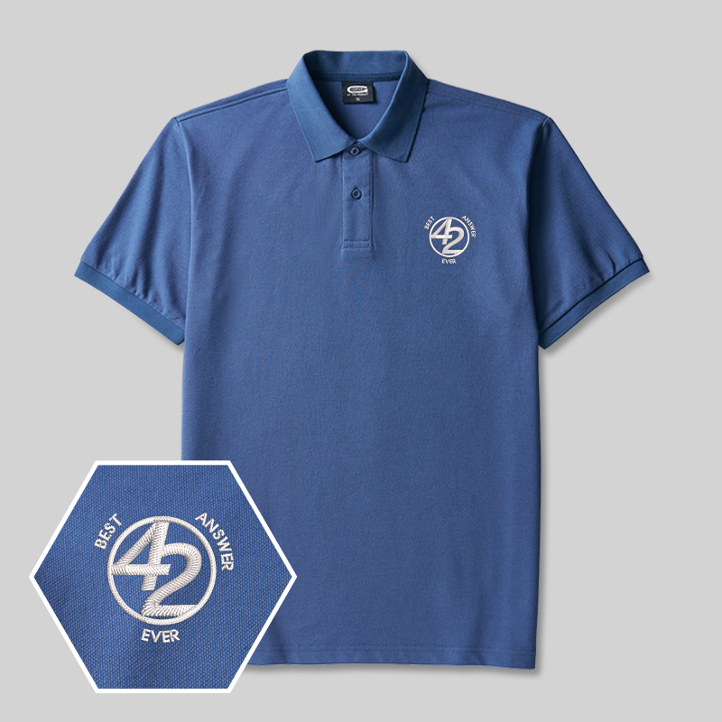 Best Answer Ever Geek Embroidered Polo Shirt