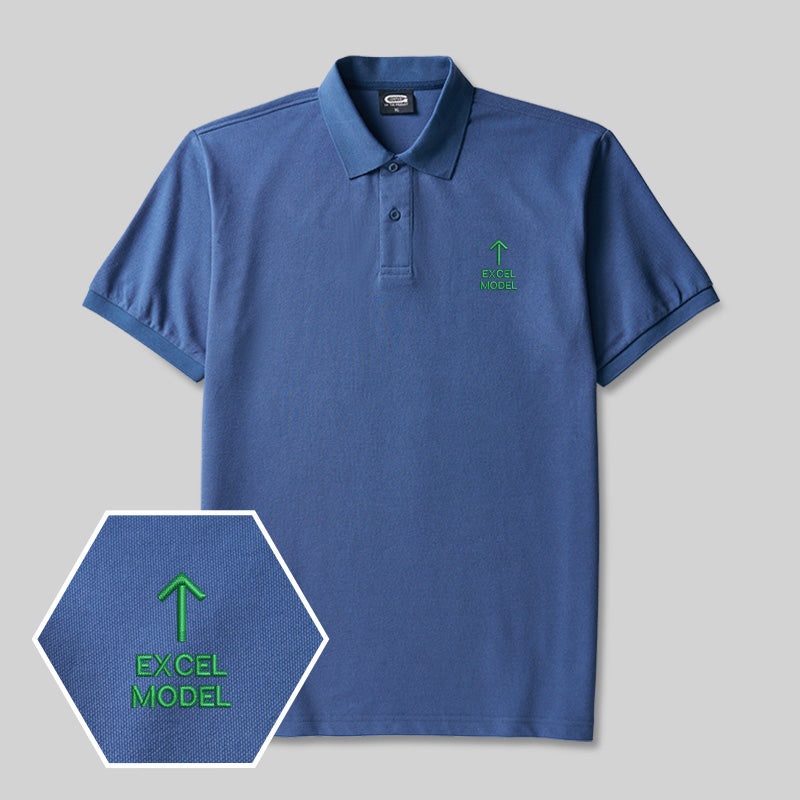 Excel Model Geek Embroidered Polo Shirt