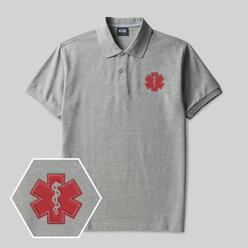 Emotional Support Human Geek Embroidered Polo Shirt